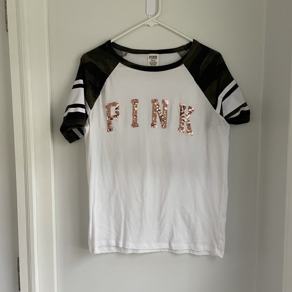PINK Victoria’s Secret White Short Sleeve Shirt - Medium